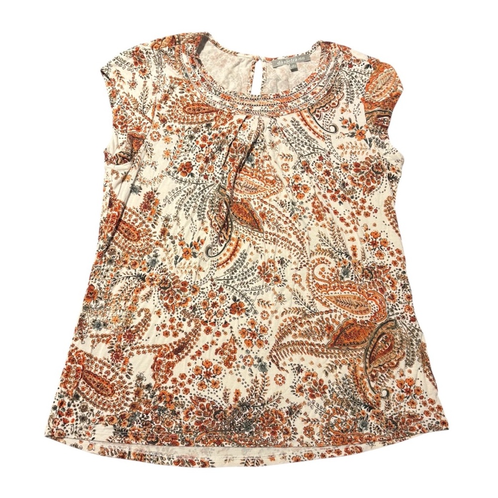 Daniel Rainn Floral Paisley Blouse Top Size Medium